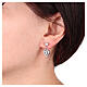 Boucles d'oreilles cœur blanc zircons acier inoxydable s2