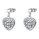 Stainless Steel and Crystal Heart Pendant Earrings with Light Point s1
