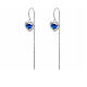 Boucles d'oreilles coulissantes cœur bleu acier inoxydable s1