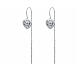 Stainless Steel Sliding Drop Earrings with White Heart Pendant s1