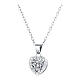 Collana cuore cristallo bianco zirconi acciaio inox s1