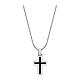 Thin cross necklace with carbon fiber and stainless steel s1