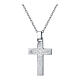 White crystal cross necklace stainless steel s1