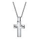 Collana pendente croce cristalli neri acciaio inox s1