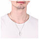 Collana pendente croce cristalli neri acciaio inox s2