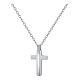 Stainless steel necklace with satin-finish cross s1