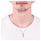 Collier croix en acier inoxydable satiné s2