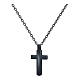Satin Black Stainless Steel Cross Necklace s1