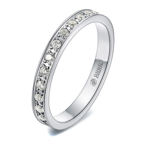 Anello tennis cristalli bianchi acciaio inox 1