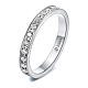 Anello tennis cristalli bianchi acciaio inox s1