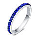 Anello cristalli blu elettrico acciaio inox s1