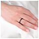 Stainless steel ring with black crystals s2