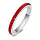 Anello cristalli rossi acciaio inox s1