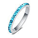 Anello cristalli turchesi acciaio inox s1