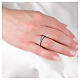 Anello cristalli turchesi acciaio inox s2