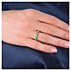 Anello cristalli verdi acciaio inox s2
