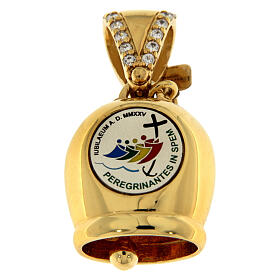Ciondolo a campana logo Giubileo argento 925 placcato oro Endless