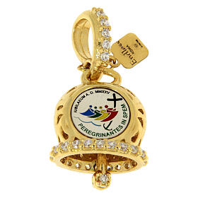 Ciondolo campana logo Giubileo argento 925 placcato oro Endless