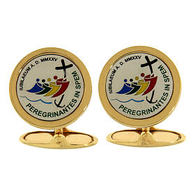 Cufflinks with Jubilee logo by Endless, gold plated 925 silver