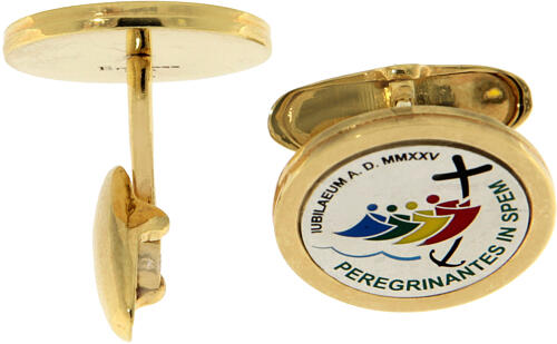 Gemelos logotipo Jubileo plata 925 chapada oro Endless 2