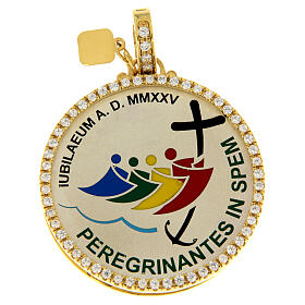 Ciondolo cristalli logo Giubileo argento 925 placcato oro Endless