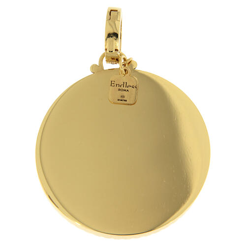 Large Jubilee 2025 Pendant with Crystals, 925 Silver Gold-Plated, Endless 2