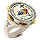 Anillo pandereta logotipo Jubileo plata 925 zircones chapado oro s1