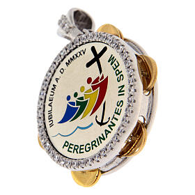 Ciondolo tamburino logo Giubileo argento 925 placcato oro Endless