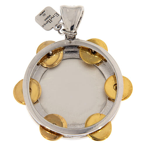 Pingente pandeireta logótipo Jubileu prata 925 banhado a ouro Endless 3