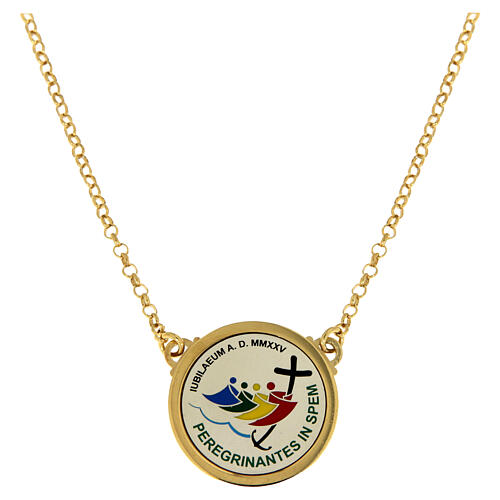 Collana ciondolo tondo logo Giubileo argento 925 placcato Endless 1