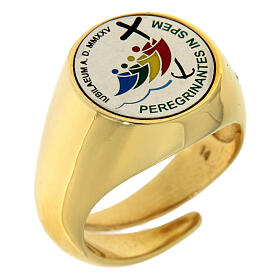 Chevalier ring with Jubilee logo 925 silver gold-plated by Endless