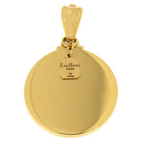 Colgante medio redondo logotipo Jubileo plata 925 chapada oro Endless