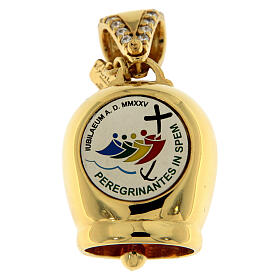 Colgante redondo logotipo Jubileo plata 925 chapada oro Endless