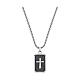 Collana Amen acciaio con fibra di carbonio charm 17x27 mm s1