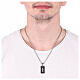 Collana Amen acciaio con fibra di carbonio charm 17x27 mm s2