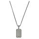 Amen cross steel necklace with 17x27 mm carbon fiber charm s3