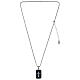 Amen cross steel necklace with 17x27 mm carbon fiber charm s4