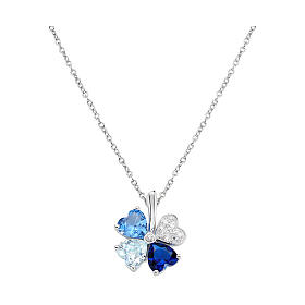 Collar Amen plata 925 zircones multicolor azules y blancos