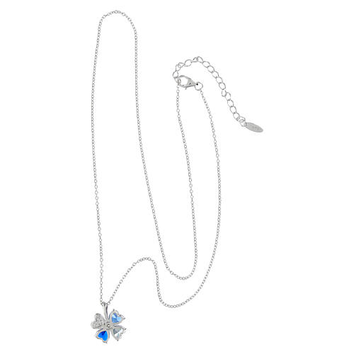 Amen Necklace 925 Silver Multicolor Blue and White Zircons 2