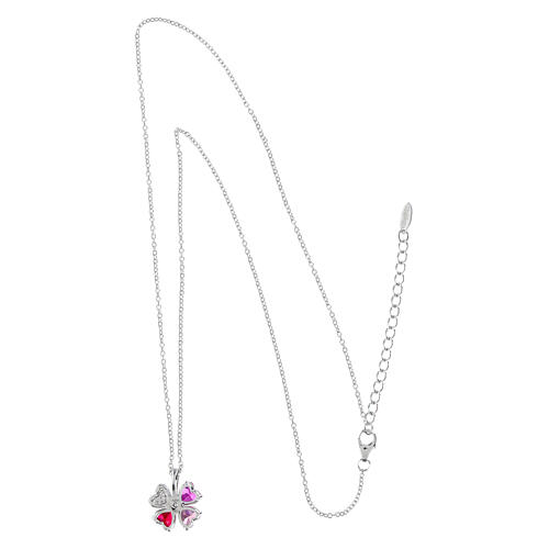 Collar multicolor fucsia y blanco Amen plata 925 3