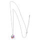 Collar multicolor fucsia y blanco Amen plata 925 s3