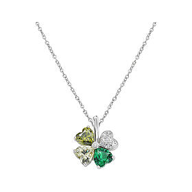 Collar Amen multicolor verdes y blancos plata 925