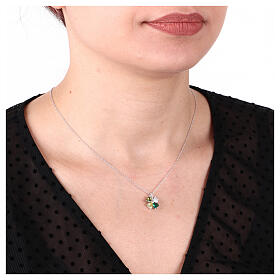 Collar Amen multicolor verdes y blancos plata 925