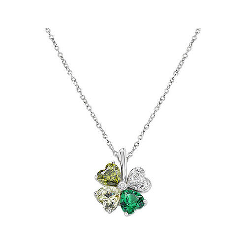 Collar Amen multicolor verdes y blancos plata 925 1