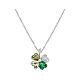 Collar Amen multicolor verdes y blancos plata 925 s1