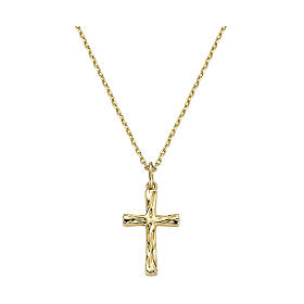 Collier Amen croix stylisée argent doré 925