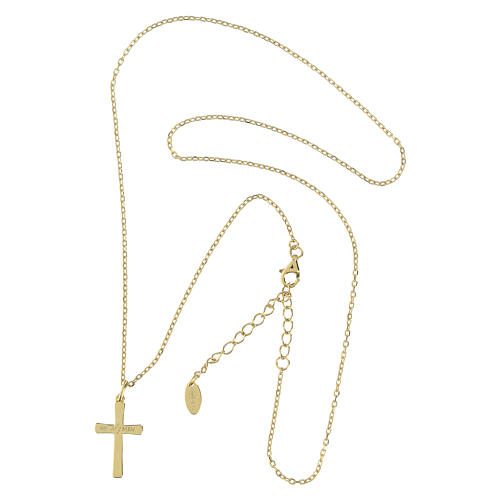 Stylized cross gold-plated 925 silver necklace Amen 3