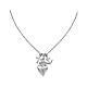 925 Silver Amen Necklace with Heart and Cross White Zircons Charms s1