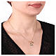 Collana Amen argento 925 dorata charm cuore e croce zirconi bianchi s2