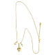Collana Amen argento 925 dorata charm cuore e croce zirconi bianchi s3